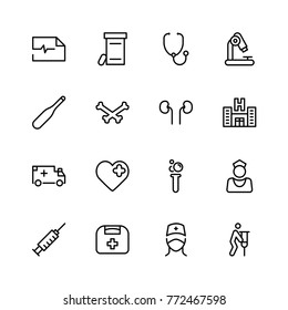 Oncology icon set. Collection of high quality black outline logo for web site design and mobile apps. Vector illustration on a white background.