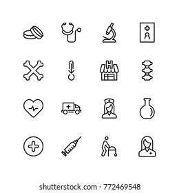 Oncology icon set. Collection of high quality black outline logo for web site design and mobile apps. Vector illustration on a white background.