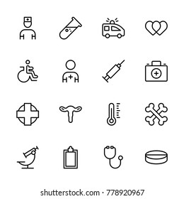 Oncology icon set. Collection of high quality black outline logo for web site design and mobile apps. Vector illustration on a white background.
