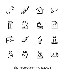 Oncology icon set. Collection of high quality black outline logo for web site design and mobile apps. Vector illustration on a white background.