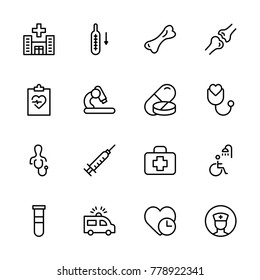Oncology icon set. Collection of high quality black outline logo for web site design and mobile apps. Vector illustration on a white background.
