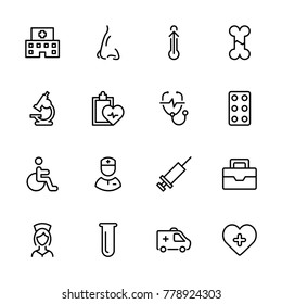 Oncology icon set. Collection of high quality black outline logo for web site design and mobile apps. Vector illustration on a white background.