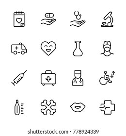 Oncology icon set. Collection of high quality black outline logo for web site design and mobile apps. Vector illustration on a white background.