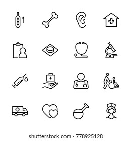 Oncology Icon Set. Collection Of High Quality Black Outline Logo For Web Site Design And Mobile Apps. Vector Illustration On A White Background.