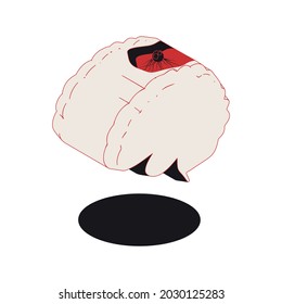 Oncology isometric composition with isolated image of human brain having cancer vector illustration