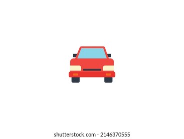 Oncoming Automobile Vector Isolated Emoticon. Car Icon