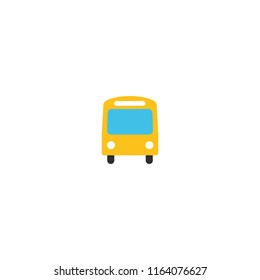 Icono plano del vector de bus en curso