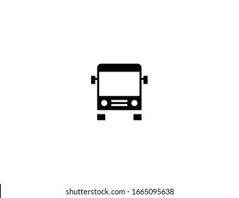 Icono plano vectorial del bus en curso. Aislada ilustración de emoji del autobús de pasajeros de la ciudad 