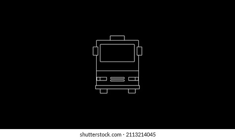 Oncoming Bus vector flat icon. Isolated City passenger bus emoji illustration