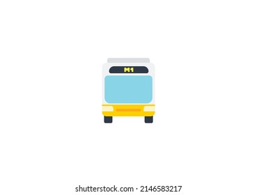 Oncoming Bus Vector Isolated Emoticon. Bus Icon