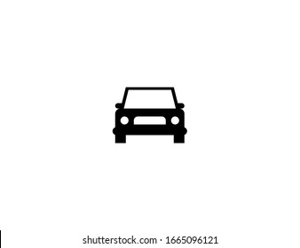 Oncoming car vector flat icon. Isolated blue car vehicle emoji illustration 
