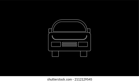 Oncoming car vector flat icon. Isolated blue car vehicle emoji illustration