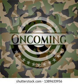 Oncoming on camouflage texture. Vector Illustration. Detailed.
