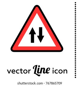 oncoming traffic vector road sign icon