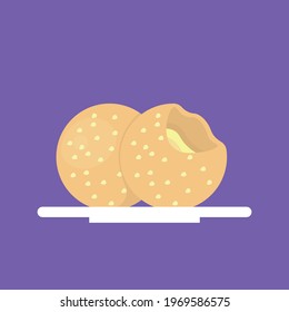 onde onde food illustrations. snacks or cakes. Indonesian food. flat style. vector design