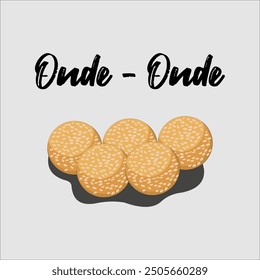 onde onde illustration. food vector. food menu.