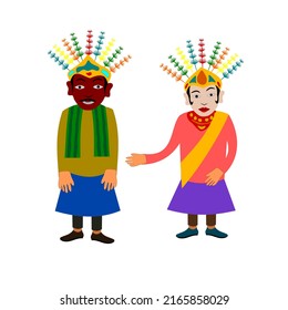 Ondel-ondel design, Jakarta's big doll. vector flat illustration