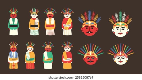 Ondel-ondel Jakarta Indonesia Traditional Character for Jakarta Anniversary Celebration