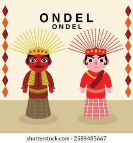 Ondel-ondel from Jakarta Indonesia, a typical culture of the capital city of Indonesia which is often found at festivals and the capital city's anniversary.