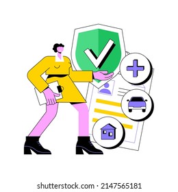 On-demand Insurance Abstract Concept Vector Illustration. Online Insurance Policy, Affordable Personalized Service, Flexible Price And Term Coverage, By-the-mile Car Insurance Abstract Metaphor.