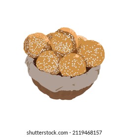 Onde-onde indonesian food design vector