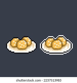 onde-onde in pixel art style