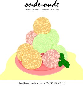 onde-onde is a traditional Indonesian cake made from rice flour