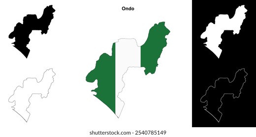 Ondo state outline map set