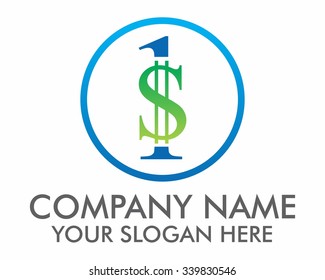 one 1 dollar logo icon vector