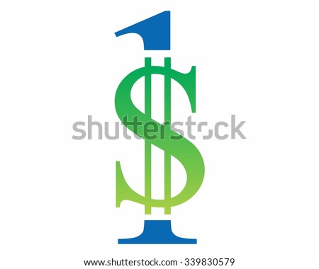 One 1 Dollar Logo Icon Vector Stock Vector (Royalty Free) 339830579