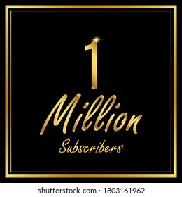 One or 1 Million followers or subscribers achievement symbol design, vector illustration.