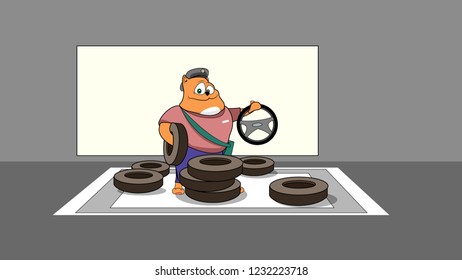 One of 24 illustrations. Cat with different goods. For an illustration of online store categories.