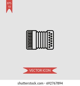 One accordion vector icon, illustration symbol