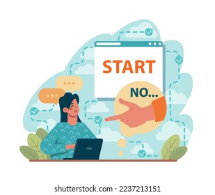 Uno contra todos. Un personaje sobresaliendo de la multitud, una persona contra la opinión pública colectiva. Unicidad, competencia y idea de liderazgo. Ilustración vectorial plana