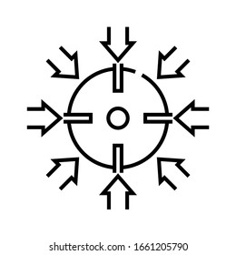 Ein Ziel-Linie-Symbol, Concept-Zeichen, Umriss-Vektorillustration, Linearsymbol.