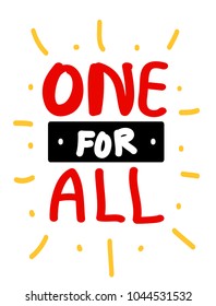 one for all, Typography slogan for t shirt printing