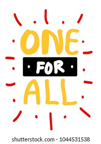 one for all, Typography slogan for t shirt printing