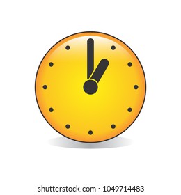 One o’clock Analog Clock Emoji Vector