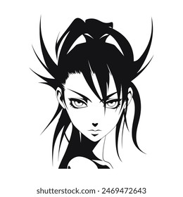 One Anime Vector Silhouette Illustration