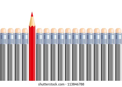 One another pencil in some other gray. Be different. Vector illustration.