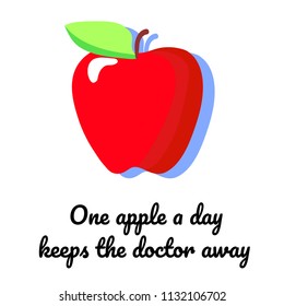 One Apple Day Keeps Doctor Away Stock Vector (Royalty Free) 1132106702 ...