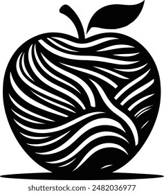 One apple silhouette vector illustration 