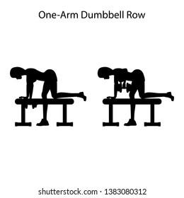 One Arm Dunbbell Row Exercise Silhouette