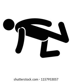 
One arm push up posing to bodyweight exercise icon 
