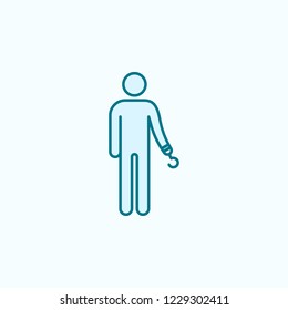one armed man 2 colored line icon. Simple colored element illustration. one armed man outline symbol design from disabled set