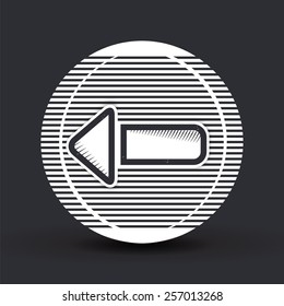 One arrow icon. Direction indicator - left. Flat design with shadow. Made in Illustrator vector