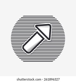 One arrow icon. Direction indicator. Flat design with shadow. Made in Illustrator vector