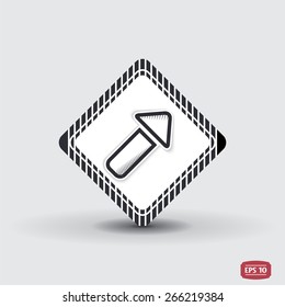 One arrow icon. Direction indicator. Flat design with shadow. Made in Illustrator vector