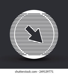 One arrow icon. Flat design style. Made vector illustration