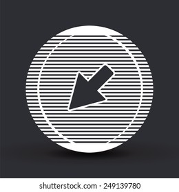 One arrow icon. Flat design style. Made vector illustration